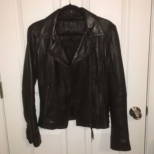 Whetblu oversized black leather jacket women M